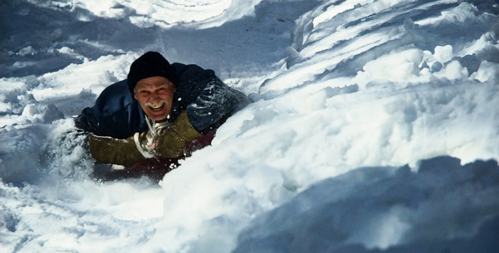 Dad on a Sled